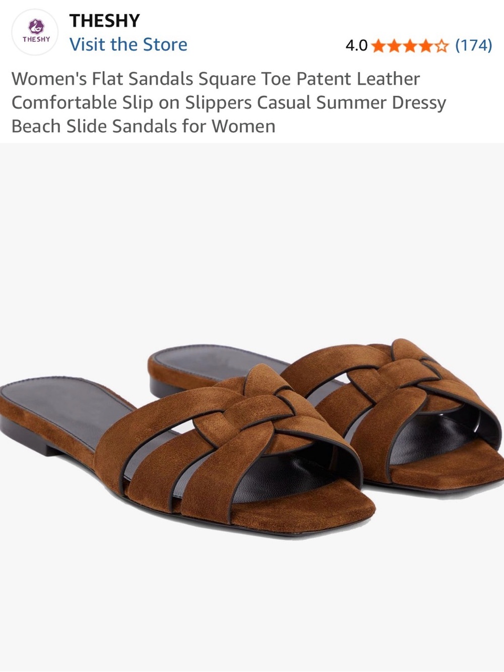 Women's Brown Suede Slide Sandals - Knotted Strap - Picture 10 of 10